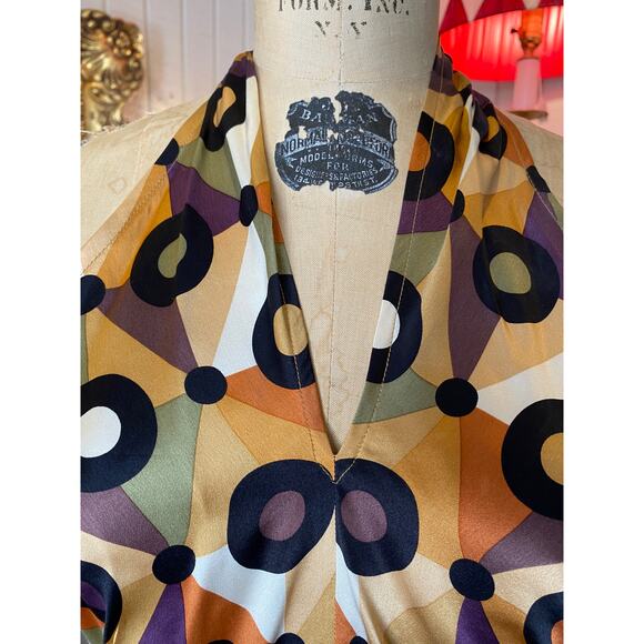 Vintage Y2K retro print halter top med backless geometric Gilmore polka dot 36￼ - Picture 3 of 7